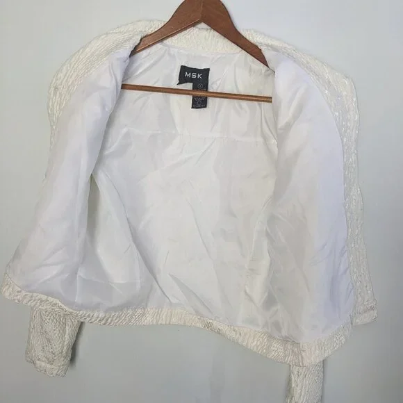 MSK Ladies Light Weight Jacket Cream color Fully Lined - Picture 7 of 8